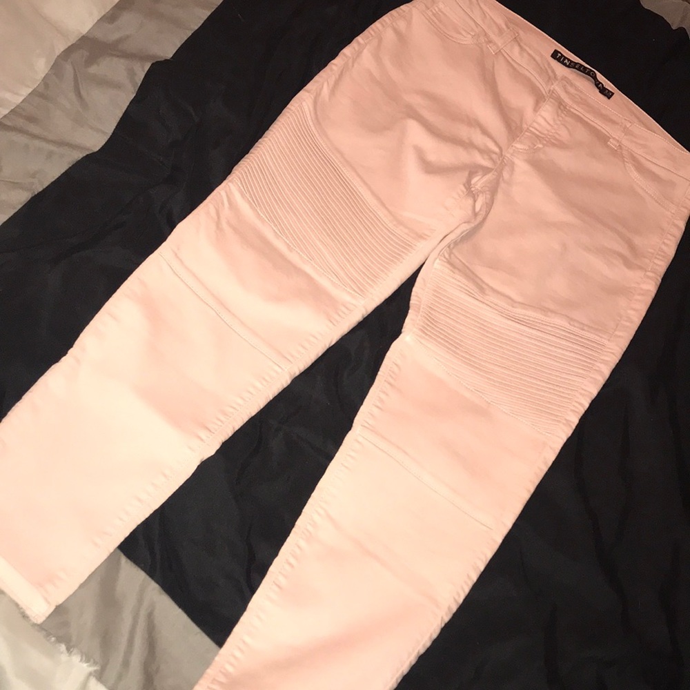 Tinseltown Junior Moto Blush Pink Legging Jean
